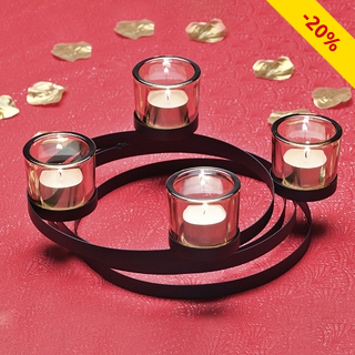 Schwarzer Teelichthalter, für 4 Teelichter