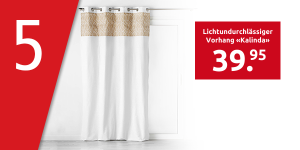 Lichtundurchlässiger Vorhang «Kalinda», 140 x 240 cm, weiss