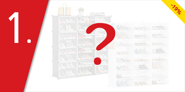 Schuhschrank, B 127 x H 126 x T 32 cm, 48 Paar Schuhe, weiss