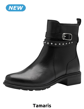 Tamaris Stiefeletten aus Leder, schwarz