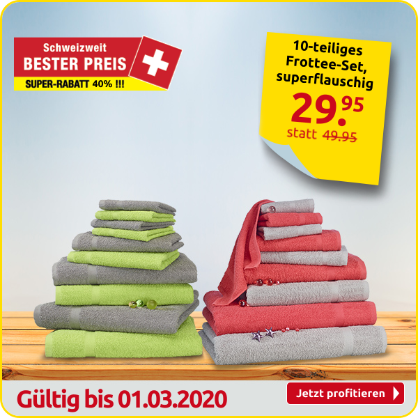 10-teiliges Frottee-Set, superflauschig, koralle/grau