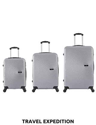 TRAVEL EXPEDITION Koffer «Ibiza», 3er-Set, silber