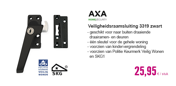 AXA Veiligheids raamsluiting 3319 linksdraaiend zwart | HORNBACH