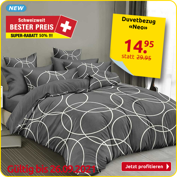 Duvetbezug «Neo» 160 x 210 cm + Pfulmenbezug 65 x 100 cm, grau