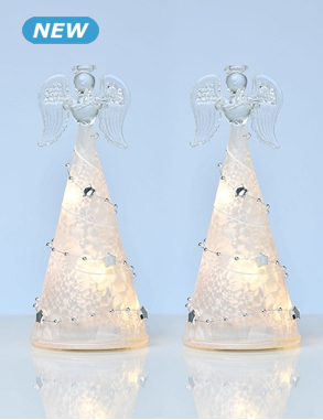 LED-Engel, 2er-Set, 7 x 16,5 cm