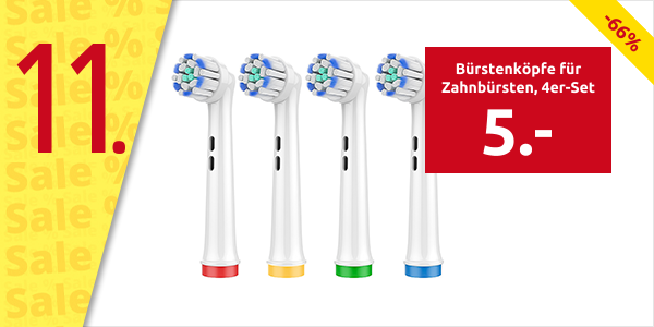 Bürstenköpfe für elektrische Zahnbürsten, 4er-Set