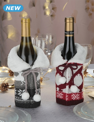 Flaschenüberzug «Santa», 2er-Set, 19 x 18  cm