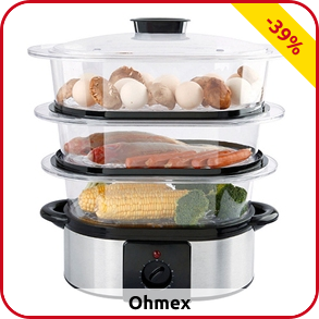 Ohmex Dampfgarer, 3 Niveaux, 11 l