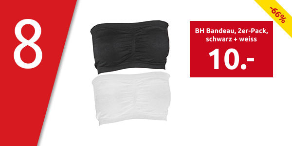 BH Bandeau, 2er-Pack, schwarz + weiss