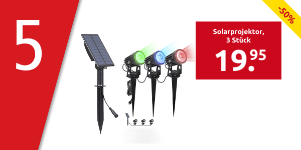 Solarprojektor «Alaska, 3 Stück, LED RGB