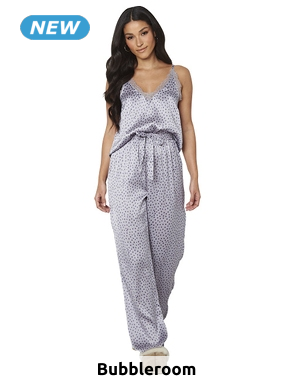 Pyjama mit Spitzen-Top, lila