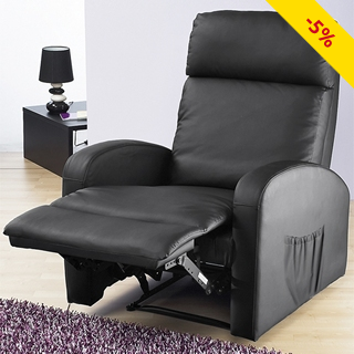 Relax-Massagesessel aus PU, schwarz