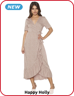 Wickelkleid gepunktet, puderrosa