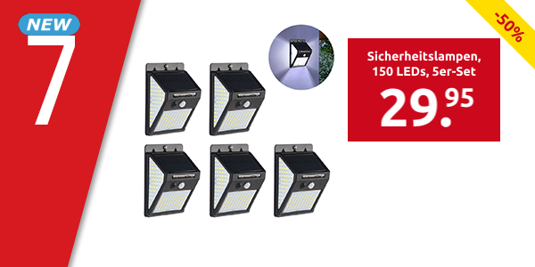 Sicherheitslampen, 150 LEDs, 5er-Set