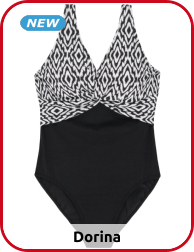 Einteiler von Dorina, schwarz/bedruckt