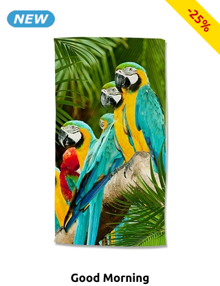 Strandtuch «Parrots», 100 x 180 cm