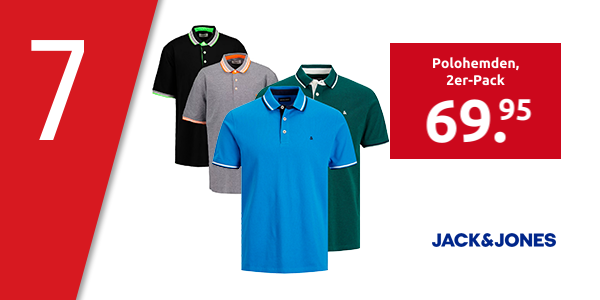 JACK & JONES Polohemden, 2er-Pack, schwarz + grau