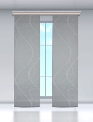 Schiebevorhang «Panel» 1 Stück, grau/weiss