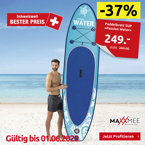 Paddelbrett SUP «Passion Water», L 300 cm, blau