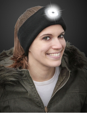 Stirnband mit LED, schwarz