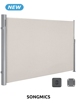 SONGMICS Seitenmarkise, 350 x 180 cm, beige