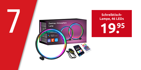 Schreibtisch-Lampe, 46 LEDs, mit Fernbedienung und App
