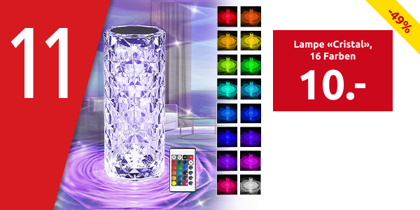 Lampe «Cristal», 16 Farben, H 19,5 cm