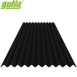 Gutta bitumen golfplaat Sinus 76/30 zwart 2000 x 835 x 2,2 mm | HORNBACH