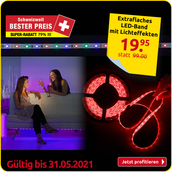 Extraflaches LED-Band mit Lichteffekten, 180 LEDs