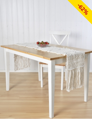 Tischläufer in Makramee-Technik, naturfarben