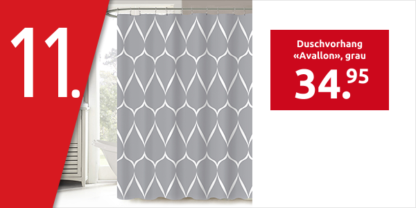 Duschvorhang «Avallon», 180 x 180 cm, grau