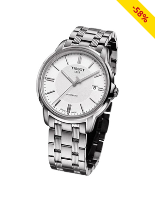 Herrenuhr, Armband aus Edelstahl, silberfarben