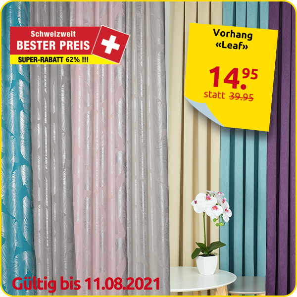 Lichtundurchlässiger Vorhang «Leaf», stein