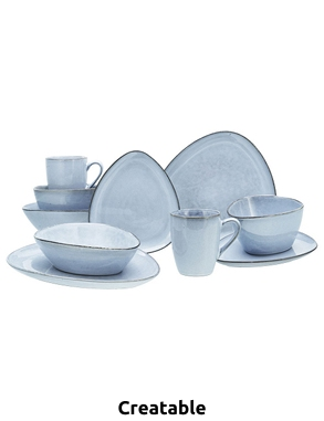 CreaTable Tafelservice «Cloudy Sky», 10-teiliges Set für 2 Personen