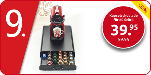 Nespresso Kapselschublade für 60 Stück, schwarz