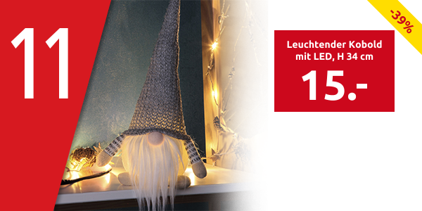 Leuchtender Kobold mit LED, H 34 cm