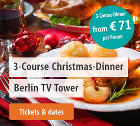 TV-Tower Berlin: 3-Course Christmas-Dinner with fast entry ticket