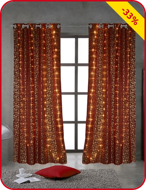 Vorhänge 2 Stück «Stars rot»