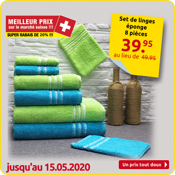 Set de linges éponge avec motif Jacquard, 8 pièces, turquoise/vert