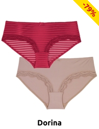 Slip im 2er-Pack von Dorina, grau/ rot