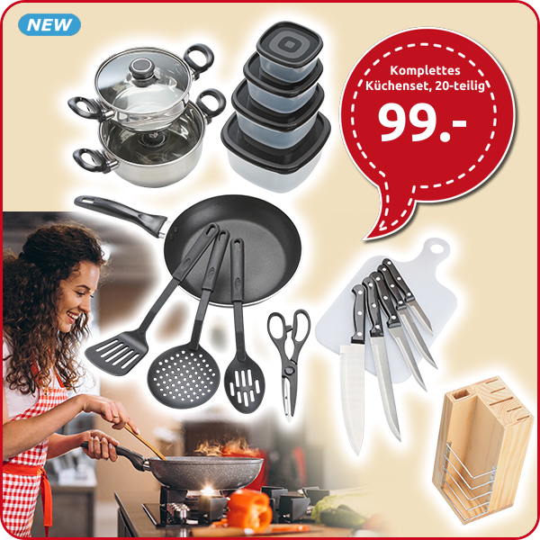 Komplettes Küchenset, 20-teilig