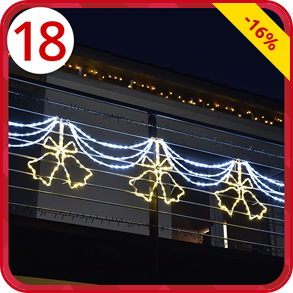 Lichterkette «Glänzende Glocken», 408 LED, 270 cm