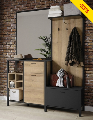 Eingangsmöbel «Indus mit grossem Spiegel, B 144,5 x H 200 x T 40 cm