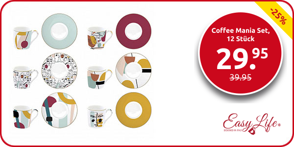 Easylife Coffee Mania Set «Modernism», 12 Stück