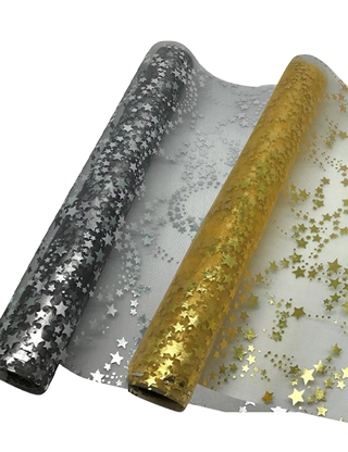 Deko-Rolle «Stars», 36 x 300 cm, goldfarben