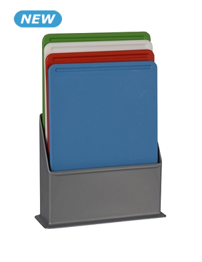 Schneidebretter, 4-teiliges Set und 1 Halter