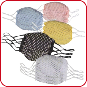 Mund-Nase-Schutz mit Strass, 12-er Set, 5 Farben