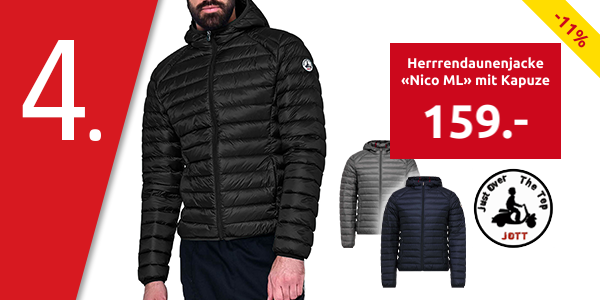 JOTT Herrrendaunenjacke «Nico ML» mit Kapuze, marine