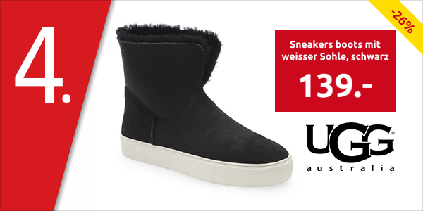 UGG Sneakers boots mit weisser Sohle, schwarz