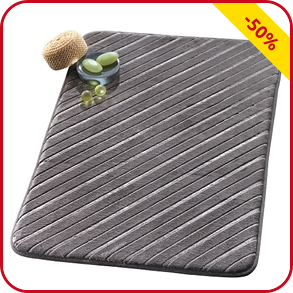 Viskoelastischer Badteppich, 50 x 75 cm, grau